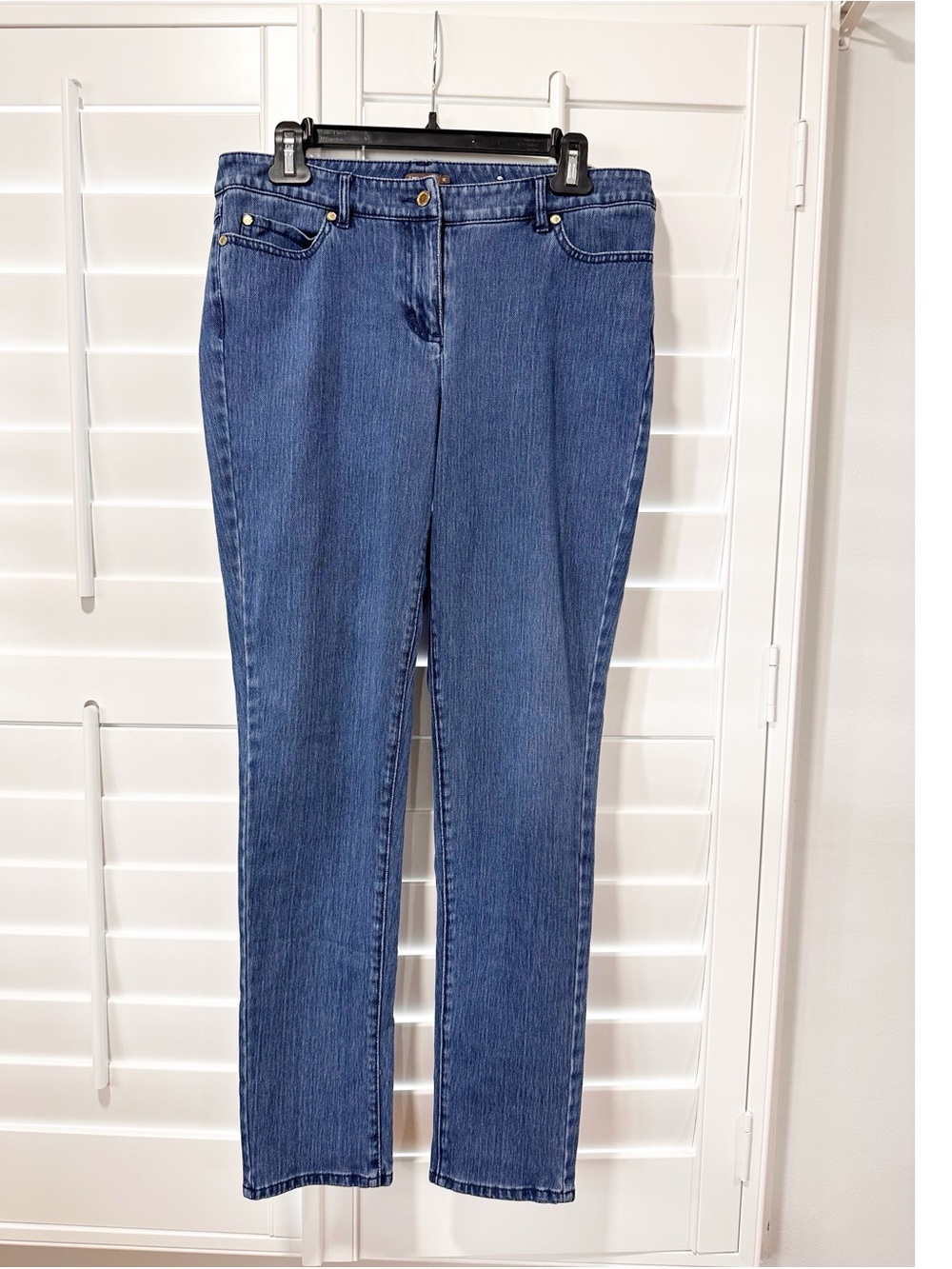 J. McLaughlin Women’s Jeans Slim Straight Leg Stretch Blue Size 10 Medium Wash